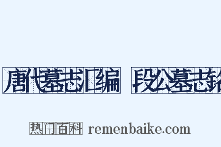 唐代墓志汇编·段公墓志铭是什么意思的图片